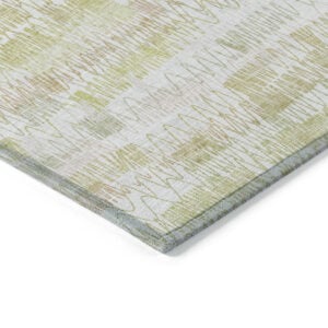 9' X 12' Gold Beige And Tan Striped Washable Indoor Outdoor Area Rug