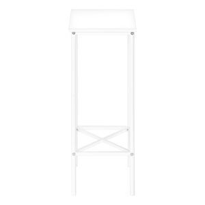 24" White Wood And Metal End Table With Shelf