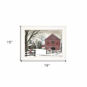 Christmas Barn 1 White Framed Print Wall Art