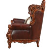 46" Dark Brown and Chocolate Faux Leather Tufted Wingback Chair