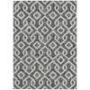 8' X 10' Black And Ivory Geometric Washable Indoor Outdoor Area Rug