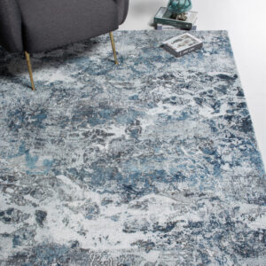 5’ x 8’ Gray Blue Abstract Galaxy Area Rug