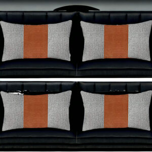 Set Of Four 20" X 12" Grey And Brown Polyester Geometric Zippered Pillow