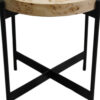 22" Black And Brown Wood And Metal Round End Table