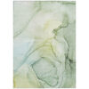 8' X 10' Green Abstract Washable Non Skid Indoor Outdoor Area Rug