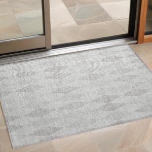 2' X 3' Gray Geometric Washable Non Skid Indoor Outdoor Area Rug