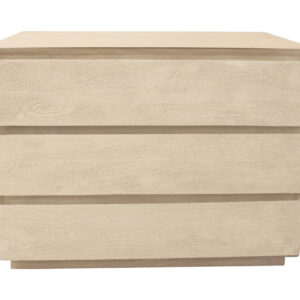24" Natural Three Drawer Solid Wood Nightstand