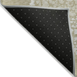 5' X 8' Beige Tan And Taupe Abstract Washable Indoor Outdoor Area Rug