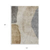 10' X 14' Taupe Beige And Gray Abstract Washable Indoor Outdoor Area Rug
