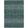 8' X 10' Green Blue And Purple Tribal Washable Indoor Outdoor Area Rug