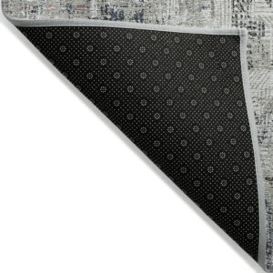 10' X 14' Taupe Gray And Copper Abstract Washable Indoor Outdoor Area Rug