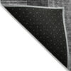 8' Charcoal Gray And Silver Round Geometric Washable Indoor Outdoor Area Rug