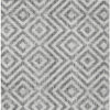 8' X 10' Gray Silver And Ivory Geometric Washable Indoor Outdoor Area Rug