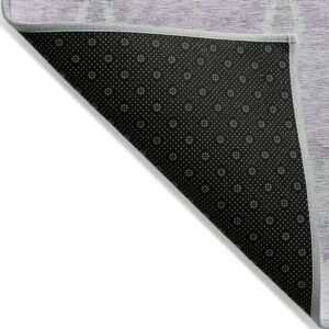 9' X 12' Lavender Purple And Gray Ikat Washable Indoor Outdoor Area Rug
