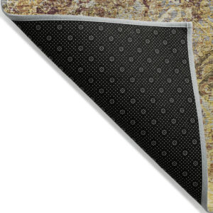 10' X 14' Wheat Gold And Gray Geometric Washable Indoor Outdoor Area Rug