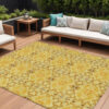10' X 14' Orange Copper And Gold Medallion Washable Indoor Outdoor Area Rug
