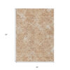 3' X 5' Coral Ivory And Peach Geometric Washable Indoor Outdoor Area Rug