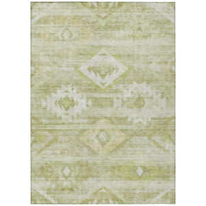 10' X 14' Sage Artichoke Green And Mint Green Southwestern Washable Indoor Outdoor Area Rug
