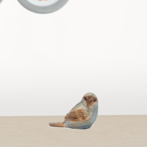 Set Of Six 3" Blue and Brown Polyresin Bird Bird Figurine