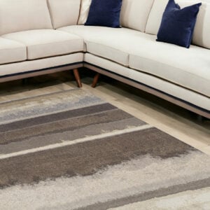 10' x 13' Brown and Ivory Abstract Area Rug