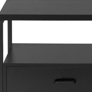 47" Black Cabinet Enclosed Storage TV Stand