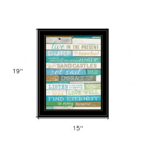 Live In The Present 3 Black Framed Print Wall Art