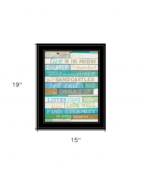 Live In The Present 3 Black Framed Print Wall Art