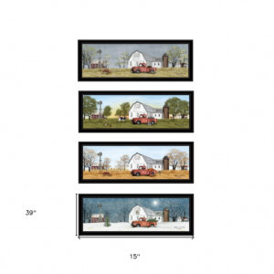 Set Of Four Billy Jacobs Four Seasons Collection VII 4-Piece 3 Black Framed Print Wall Art