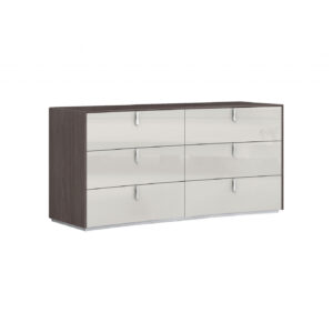 62" Gray Six Drawer Double Dresser