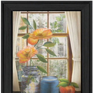 Afternoon Flower Black Framed Print Wall Art