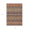 5' X 8' Orange Striped Washable Non Skid Indoor Outdoor Area Rug