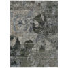 10' X 14' Gray Dark Green and Black Floral Washable Non Skid Indoor Outdoor Area Rug