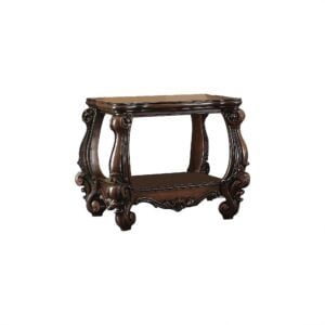 26" Cherry Oak Manufactured Wood Square End Table With Shelf