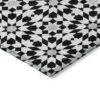 8' X 10' Black Gray And Silver Floral Medallion Washable Indoor Outdoor Area Rug