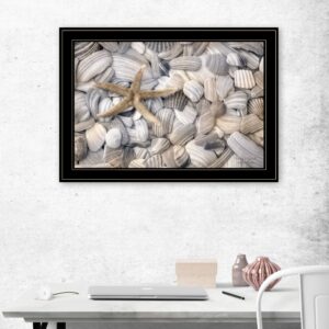 Starfish & Seashells 4 Black Framed Print Wall Art