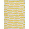 10' X 14' Gold and White Geometric Washable Non Skid Indoor Outdoor Area Rug