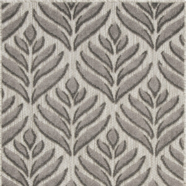 3' X 4' Charcoal Floral Indoor Outdoor Area Rug