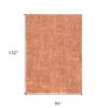 8' x 11' Orange Abstract Non Skid Area Rug