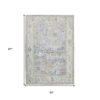 5' x 7' Blue Floral Power Loom Area Rug