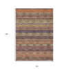 10' X 14' Orange Striped Washable Non Skid Indoor Outdoor Area Rug
