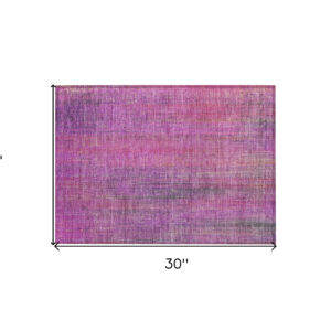2' X 3' Lilac Striped Washable Non Skid Indoor Outdoor Area Rug
