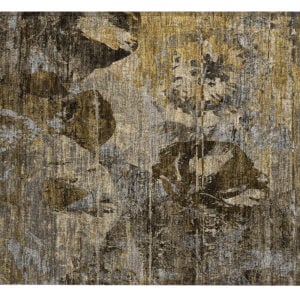 2' X 3' Brown Terracotta and Gray Floral Washable Non Skid Indoor Outdoor Area Rug