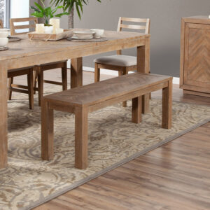 60" Natural Distressed Solid Wood Dining Bench