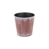 5" Brown and Off White Textural Tone On Tone Recycled Plastic Indoor Outdoor Round Pot Planter
