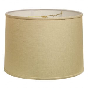 15" Parchment Biege Throwback Drum Linen Lampshade