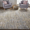 9' X 12' Brown And Gray Wool Abstract Hand Knotted Area Rug