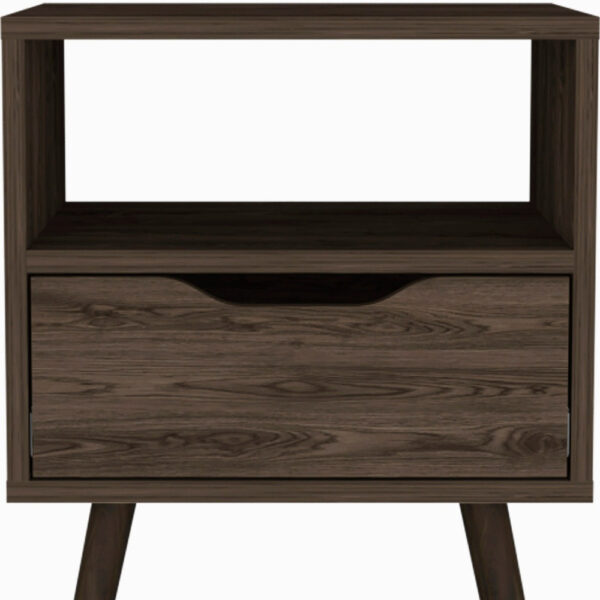 25" Brown One Drawer Faux Wood Nightstand