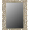 35" Gray Floral Carved Solid Wood Framed Accent Mirror