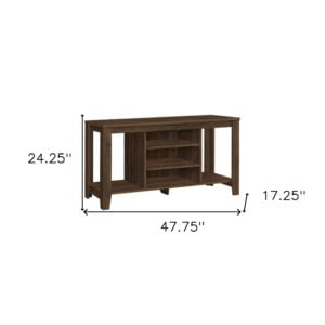 48" Brown Wood Open Shelving TV Stand