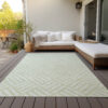 8' X 10' Mint Green And Ivory Geometric Washable Indoor Outdoor Area Rug